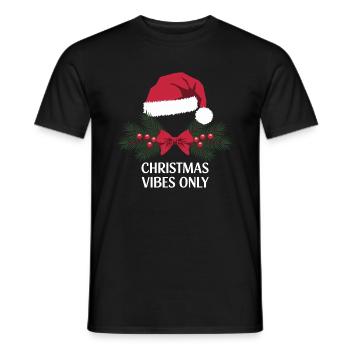 Christmas Vibes Only Nikolausmütze Weihnachten - Männer T-Shirt - Schwarz - Vorne - AI Model Male 178 light (178cm)