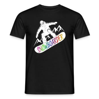 Snowboarders Snowboard Snowboard Sports d’hiver - T-shirt homme - noir - Devant - AI Model Male 178 light (178cm)