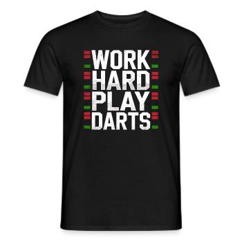 Travailler dur Jeu Fléchettes Joueur de fléchettes Sport - T-shirt homme - noir - Devant - AI Model Male 178 light (178cm)
