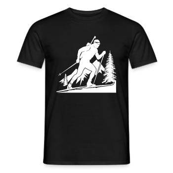 Biathlon Biathlete Winter Sports - Men's T-Shirt - black - Front - AI Model Male 178 light (178cm)