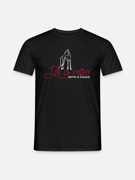 Life is better Galgo - Männer T-Shirt - Schwarz