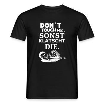 funny saying, please do not touch - Men's T-Shirt - black - Front - AI Model Male 178 light (178cm)