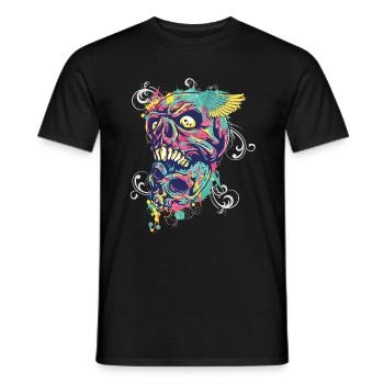Grafitti Totenkopf Skull Geschenk - Männer T-Shirt - Schwarz - Vorne - AI Model Male 178 light (178cm)