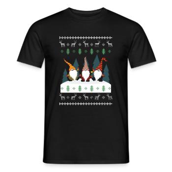 Cadeau de gnomies de Noël laid - T-shirt homme - noir - Devant - AI Model Male 178 light (178cm)