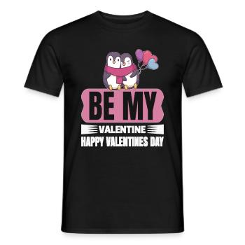 Be my Valentine verliebte Pinguine Geschenk - Männer T-Shirt - Schwarz - Vorne - AI Model Male 178 light (178cm)