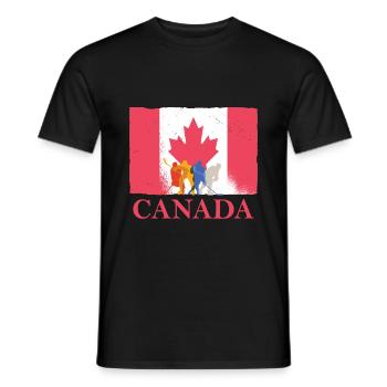 Cadeau de hockey sur glace du drapeau canadien du Canada - T-shirt homme - noir - Devant - AI Model Male 178 light (178cm)