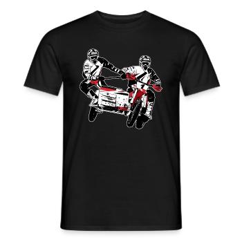 Sidecarcross - sidecar moto cross - Men's T-Shirt - black - Front - AI Model Male 178 light (178cm)