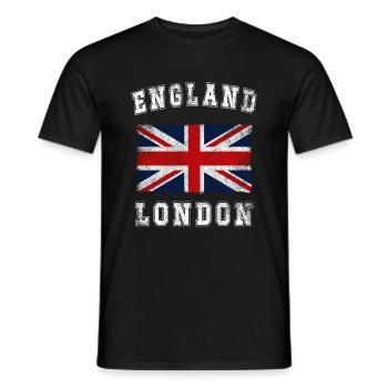 Angleterre Londres Flag Vintage Union Jack - T-shirt homme - noir - Devant - AI Model Male 178 light (178cm)