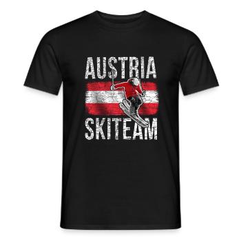Austria Ski-Team Ski Wintersport Österreich - Männer T-Shirt - Schwarz - Vorne - AI Model Male 178 light (178cm)