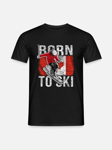 Skier Canada Flag - Men's T-Shirt - black