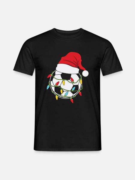 Football player Football christmas Lights - Men's T-Shirt - black