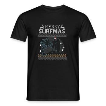 Surf Surfer Ugly Christmas Sweater Cadeau - T-shirt homme - noir - Devant - AI Model Male 178 light (178cm)