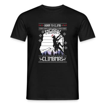Escalade Montagne Moche Pull de Noël Cadeau - T-shirt homme - noir - Devant - AI Model Male 178 light (178cm)