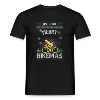 Vélo Ugly Christmas Sweater Cadeau - T-shirt homme - noir - Devant - AI Model Male 178 light (178cm)