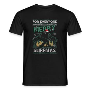 Surf Surfer Ugly Christmas Sweater Cadeau - T-shirt homme - noir - Devant - AI Model Male 178 light (178cm)