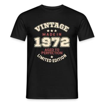 Vintage Retro Jahrgang 1972 Original - Männer T-Shirt - Schwarz - Vorne - AI Model Male 178 light (178cm)