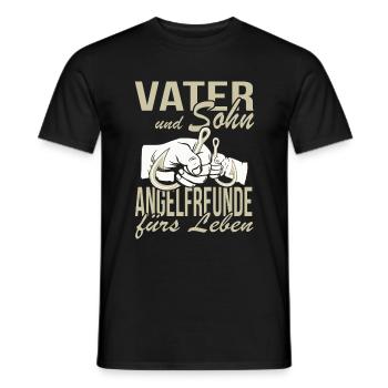 Vater und Sohn Angelfreunde fürs Leben - Männer T-Shirt - Schwarz - Vorne - AI Model Male 178 light (178cm)