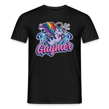 Gaymer Rainbow Gaming Égalité LGBT Pride - T-shirt homme - noir - Devant - AI Model Male 178 light (178cm)