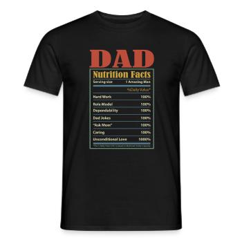 Papa Nutrition Facts Portion Taille 1 Amazing Man - T-shirt homme - noir - Devant - AI Model Male 178 light (178cm)