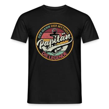 Retro Anker Papa Schiff Papitän Boot Segeln Legend - Männer T-Shirt - Schwarz - Vorne - AI Model Male 178 light (178cm)