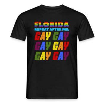 La Floride répète après moi la Gay LGBTQ Pride - T-shirt homme - noir - Devant - AI Model Male 178 light (178cm)
