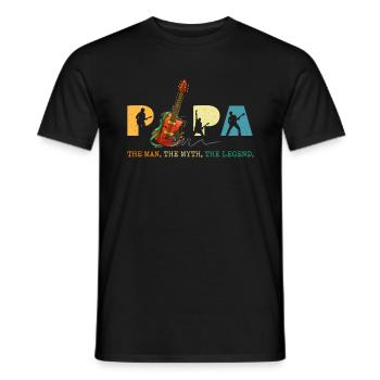 Papa l’homme Le mythe La légende Guitare - T-shirt homme - noir - Devant - AI Model Male 178 light (178cm)