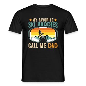 Ski Buddies Call Me Dad Vintage - Men's T-Shirt - black - Front - AI Model Male 178 light (178cm)