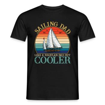 Sailing Dad Retro Sunset - Men's T-Shirt - black - Front - AI Model Male 178 light (178cm)