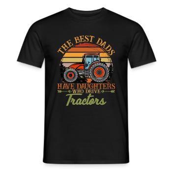 Tractor Dad Daughters Drive Fathers Day - Men's T-Shirt - black - Front - AI Model Male 178 light (178cm)