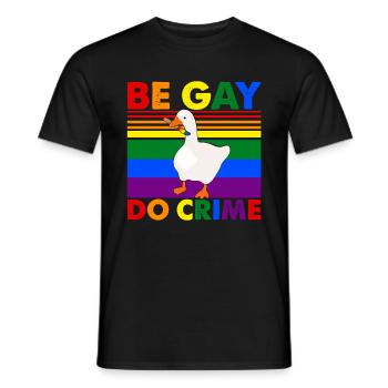 Mois de la fierté LGBTQ Be Gay Do Crime - T-shirt homme - noir - Devant - AI Model Male 178 light (178cm)