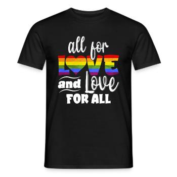 All For Love Love For All LGBT Pride Month - Men's T-Shirt - black - Front - AI Model Male 178 light (178cm)