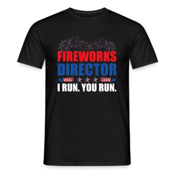 Fireworks Director I Run You Run America Flag - Männer T-Shirt - Schwarz - Vorne - AI Model Male 178 light (178cm)
