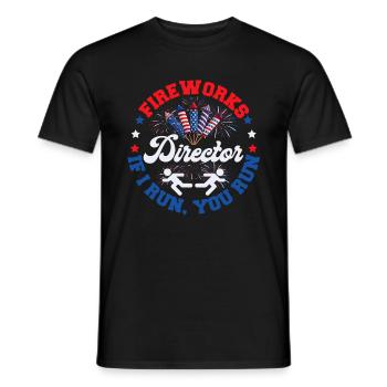 Directeur de feux d’artifice Funny Party Independence Day - T-shirt homme - noir - Devant - AI Model Male 178 light (178cm)