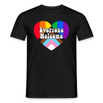 Everyone Welcome LGBTQ Rainbow Heart - Männer T-Shirt - Schwarz - Vorne - AI Model Male 178 light (178cm)
