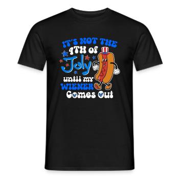 It's Not The 4th of July Until My Wiener Comes Out - Men's T-Shirt - black - Front - AI Model Male 178 light (178cm)