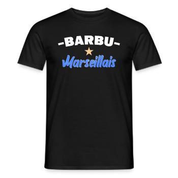 Barbu marseillais - T-shirt homme - noir - Devant - AI Model Male 178 light (178cm)