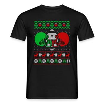 Love Football Pull de Noël Joyeuses Fêtes - T-shirt homme - noir - Devant - AI Model Male 178 light (178cm)