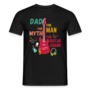 Dad The Guitar Legend - Men's T-Shirt - black - Front - AI Model Male 178 light (178cm)