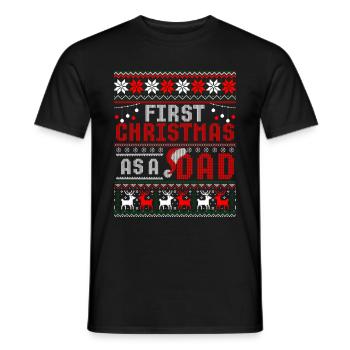 First Christmas As A Dad Nice Father Christmas - Men's T-Shirt - black - Front - AI Model Male 178 light (178cm)