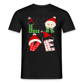 Funny love christmas - Men's T-Shirt - black - Front - AI Model Male 178 light (178cm)