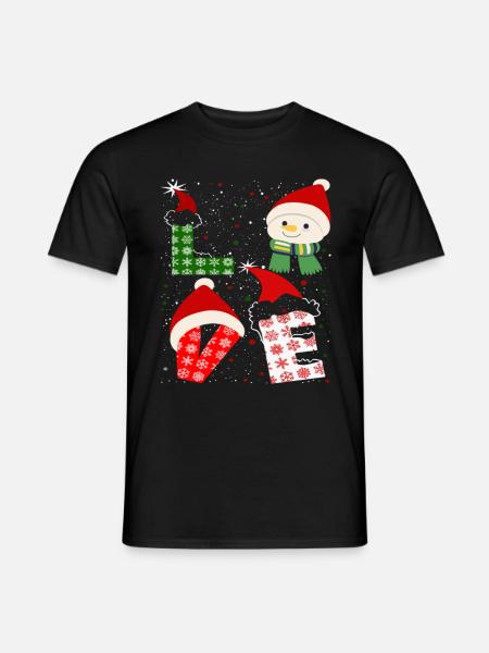 Funny love christmas - Men's T-Shirt - black