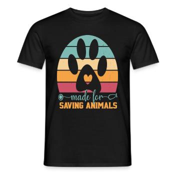 Conçu pour sauver les animaux Vet Tech Femmes et Hommes - T-shirt homme - noir - Devant - AI Model Male 178 light (178cm)