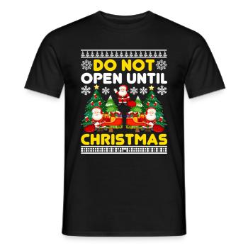 Do Not Open Until Christmas Funny Ugly Xmas Ugly - Männer T-Shirt - Schwarz - Vorne - AI Model Male 178 light (178cm)