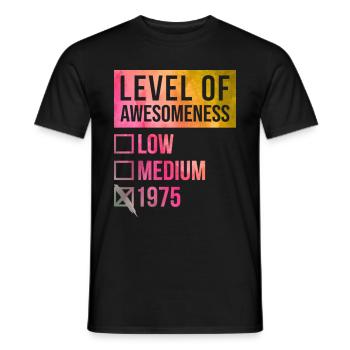 Niveau van ontzagwekkendheid 1975 - Heren T-shirt - zwart - Voor - AI Model Male 178 light (178cm)