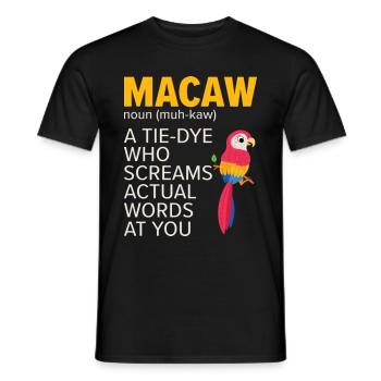 Macaw Parrot Bird Zoo Animal Birdwatcher Pet - Men's T-Shirt - black - Front - AI Model Male 178 light (178cm)