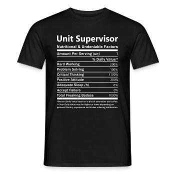Unit Supervisor Nutritional And Undeniable Factors - Men's T-Shirt - black - Front - AI Model Male 178 light (178cm)