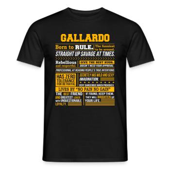 Gallardo Name Shirt Gallardo Born To Rule - T-shirt homme - noir - Devant - AI Model Male 178 light (178cm)
