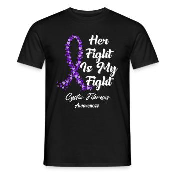 Her Fight Is My Fight In Family We Fight Together - Men's T-Shirt - black - Front - AI Model Male 178 light (178cm)