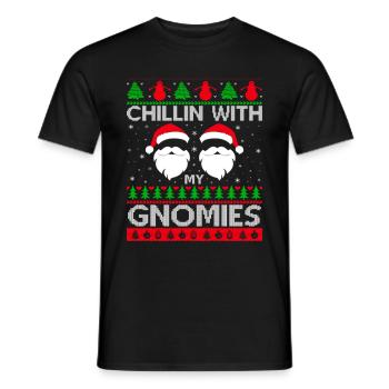 Chilling With My Gnomies - Men's T-Shirt - black - Front - AI Model Male 178 light (178cm)
