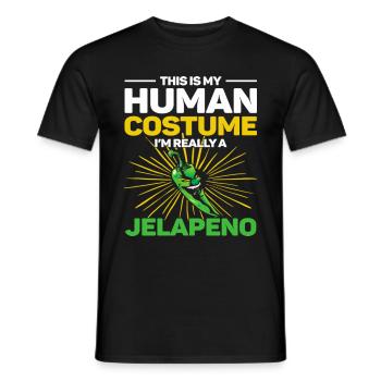 C’est mon costume humain, je suis vraiment un jalapeno - T-shirt homme - noir - Devant - AI Model Male 178 light (178cm)